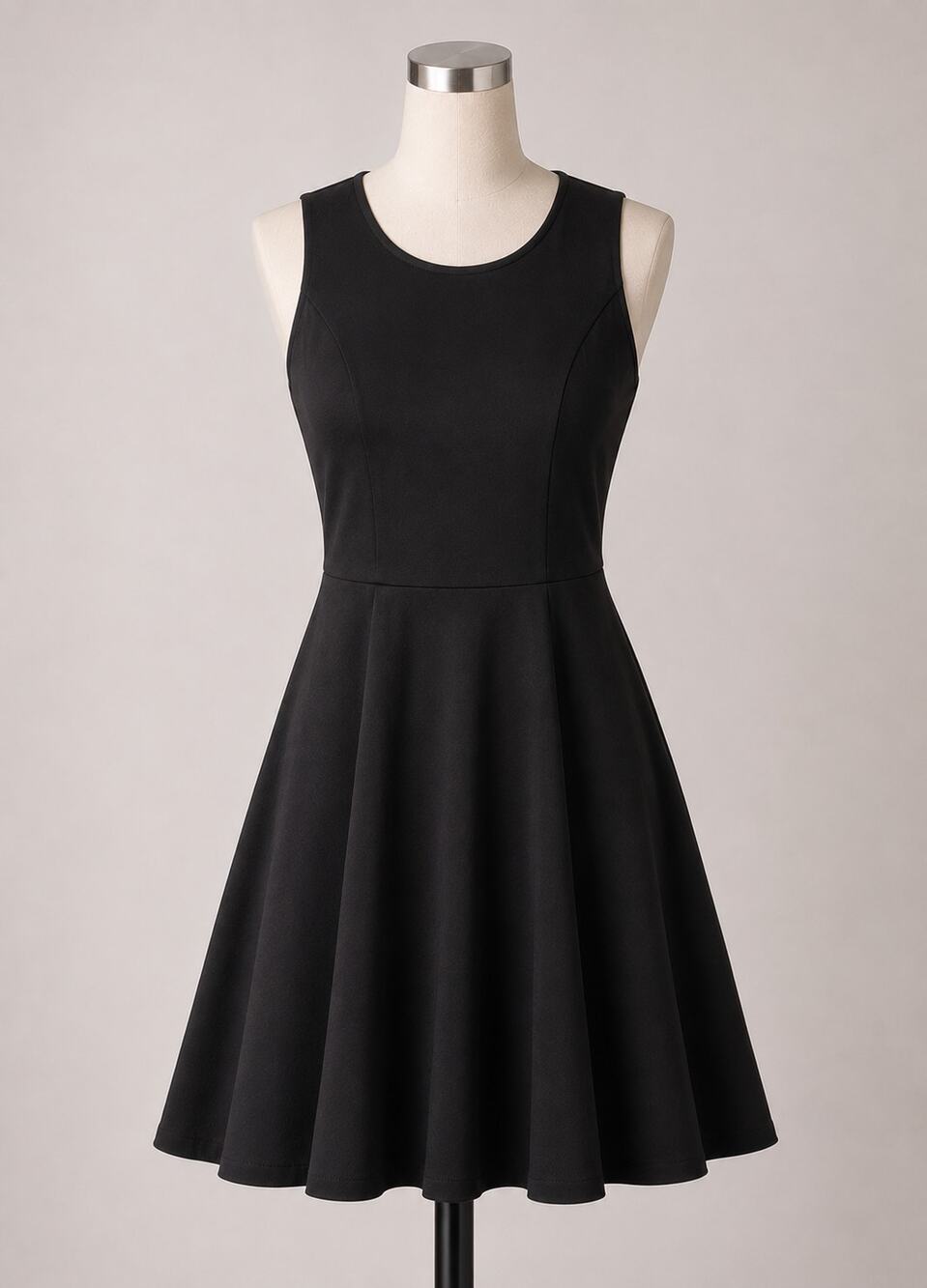 Lulus | Little Black Dress Swing Skirt Fit and Flair Low Back Small